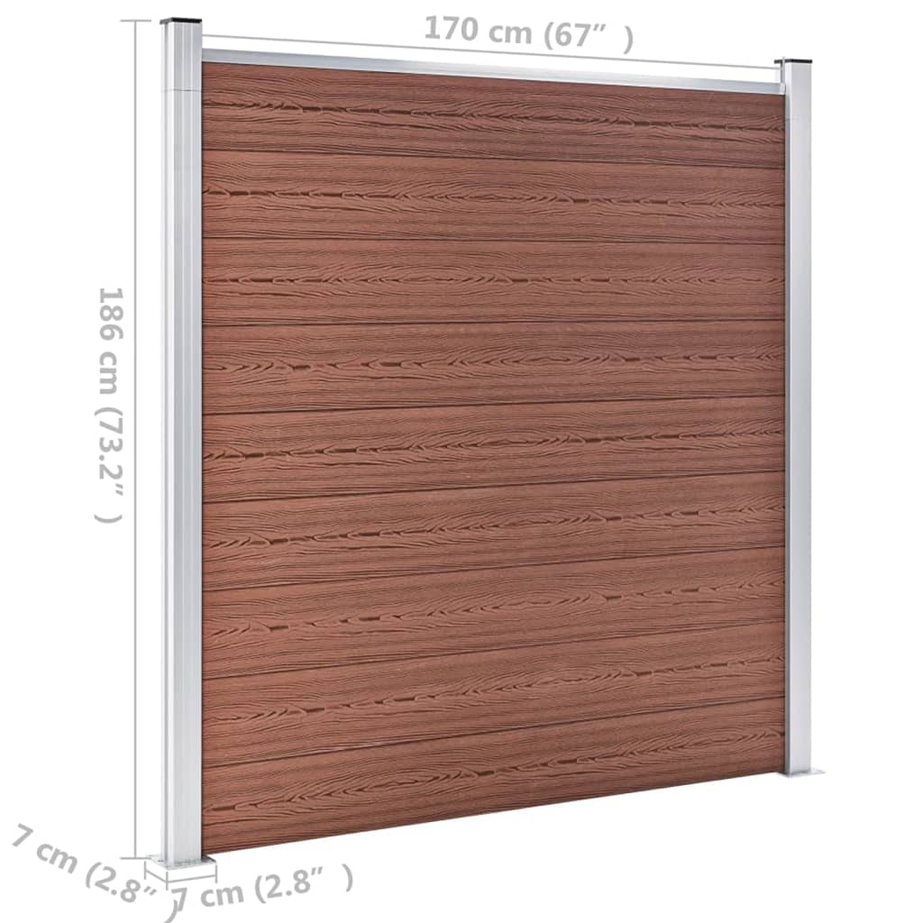 Recinzione da Giardino in WPC 1218x186 cm Marrone | homemem39