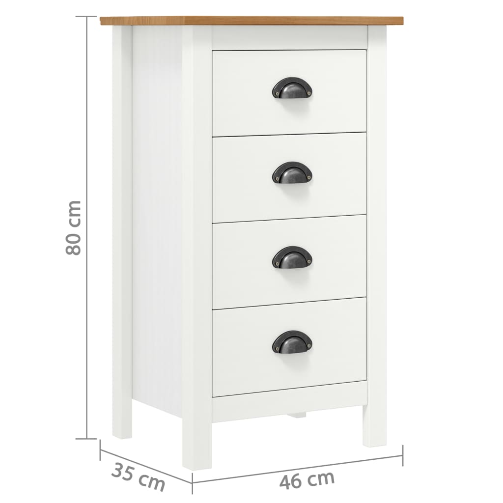 Credenza Hill Bianca 46x35x80 cm in Legno Massello di Pino - homemem39