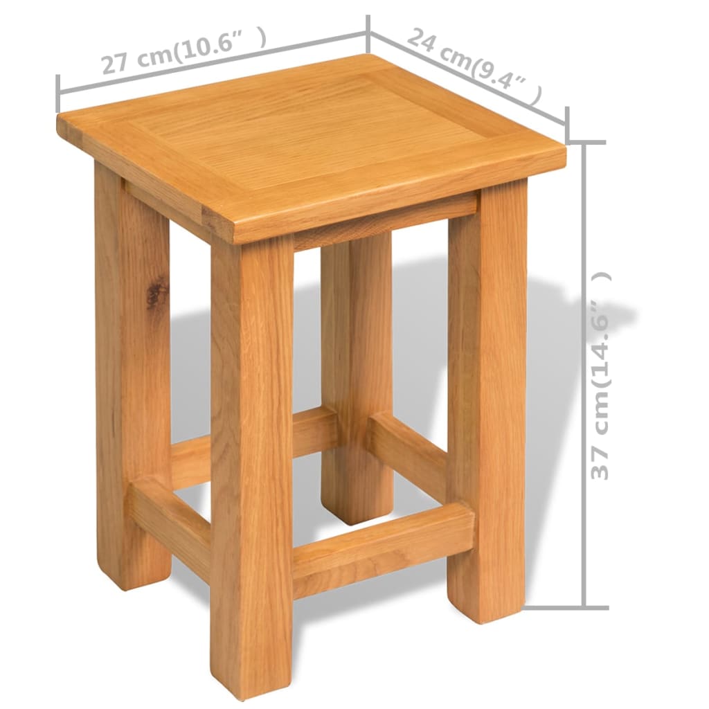 Tavolini da Salotto 2 pz 27x24x37 cm Legno Massello di Rovere - homemem39