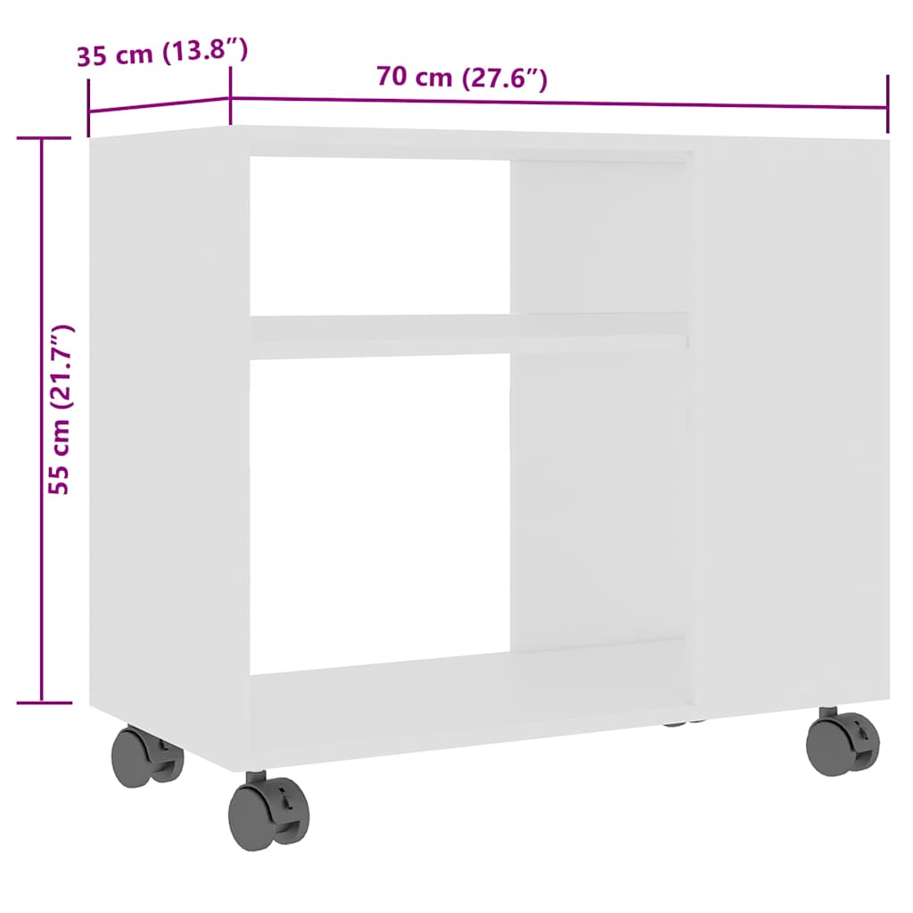 Tavolino da Salotto Bianco 70x35x55 cm in Legno Multistrato | homemem39