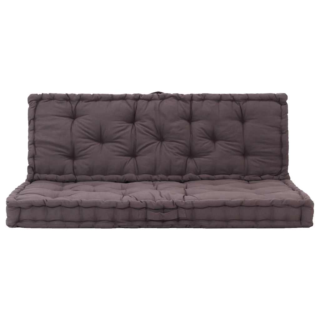 Cuscini per Pallet e Pavimento 2 pz in Cotone Antracite - homemem39