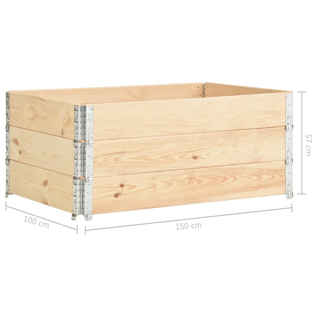 Collari per Pallet 3 pz 100x150 cm in Legno Massello di Pino | homemem39