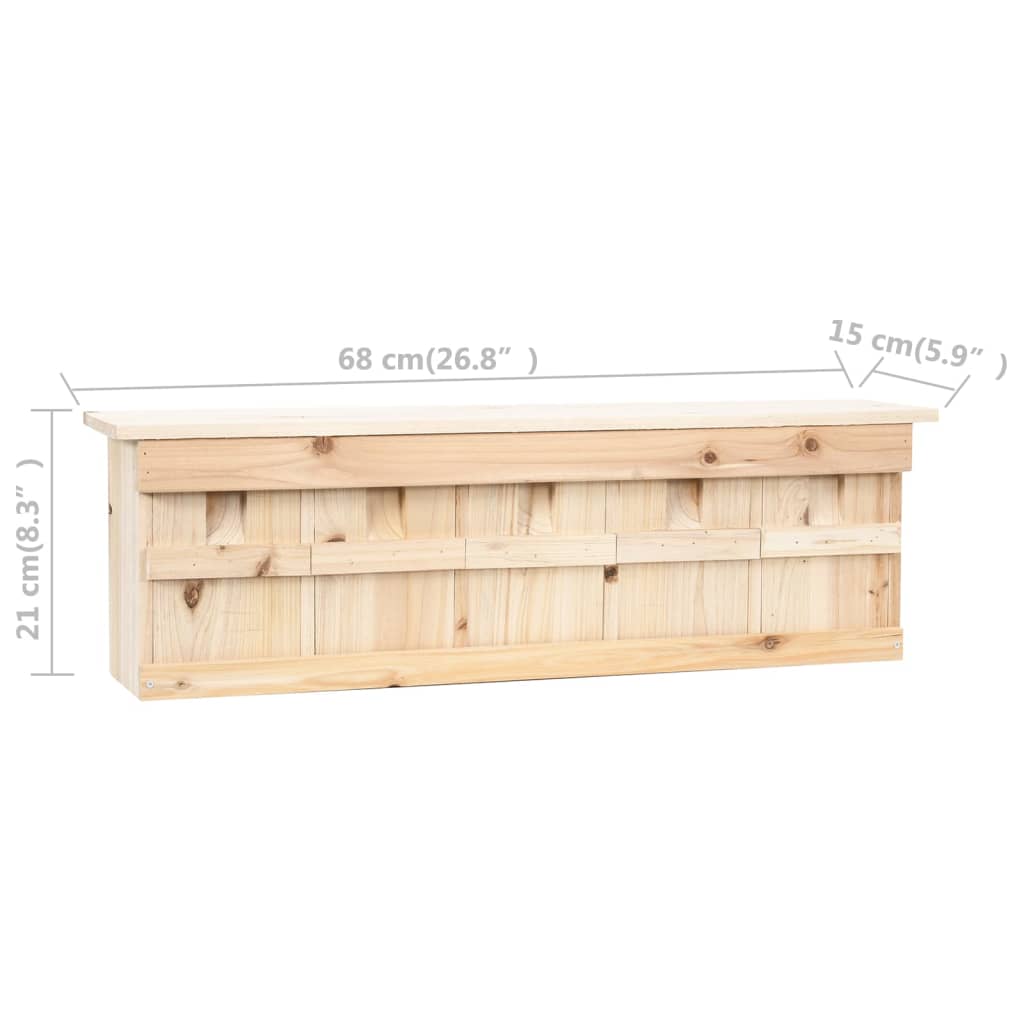 Casetta per Passeri con 5 Camere 68x15x21 cm Legno di Abete