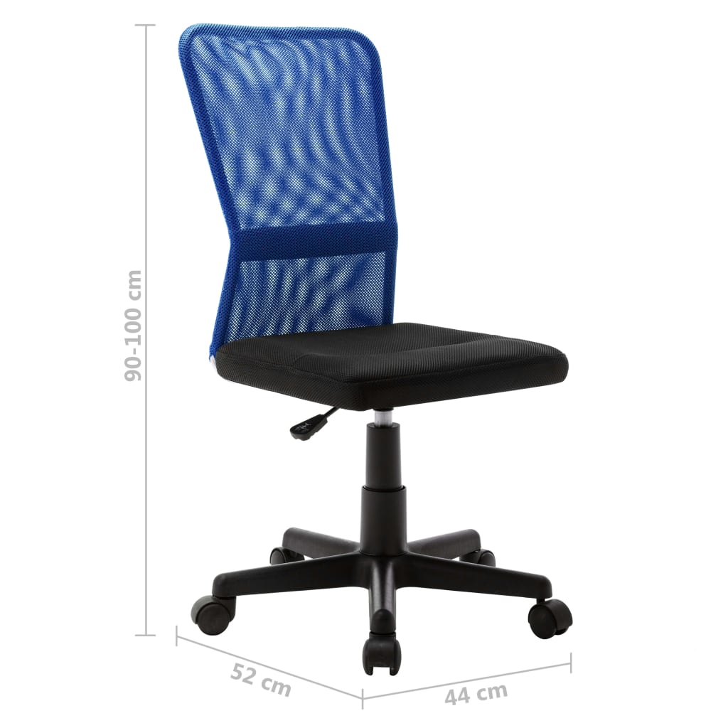 Sedia da Ufficio Nero e Blu 44x52x100 cm in Tessuto a Rete | homemem39