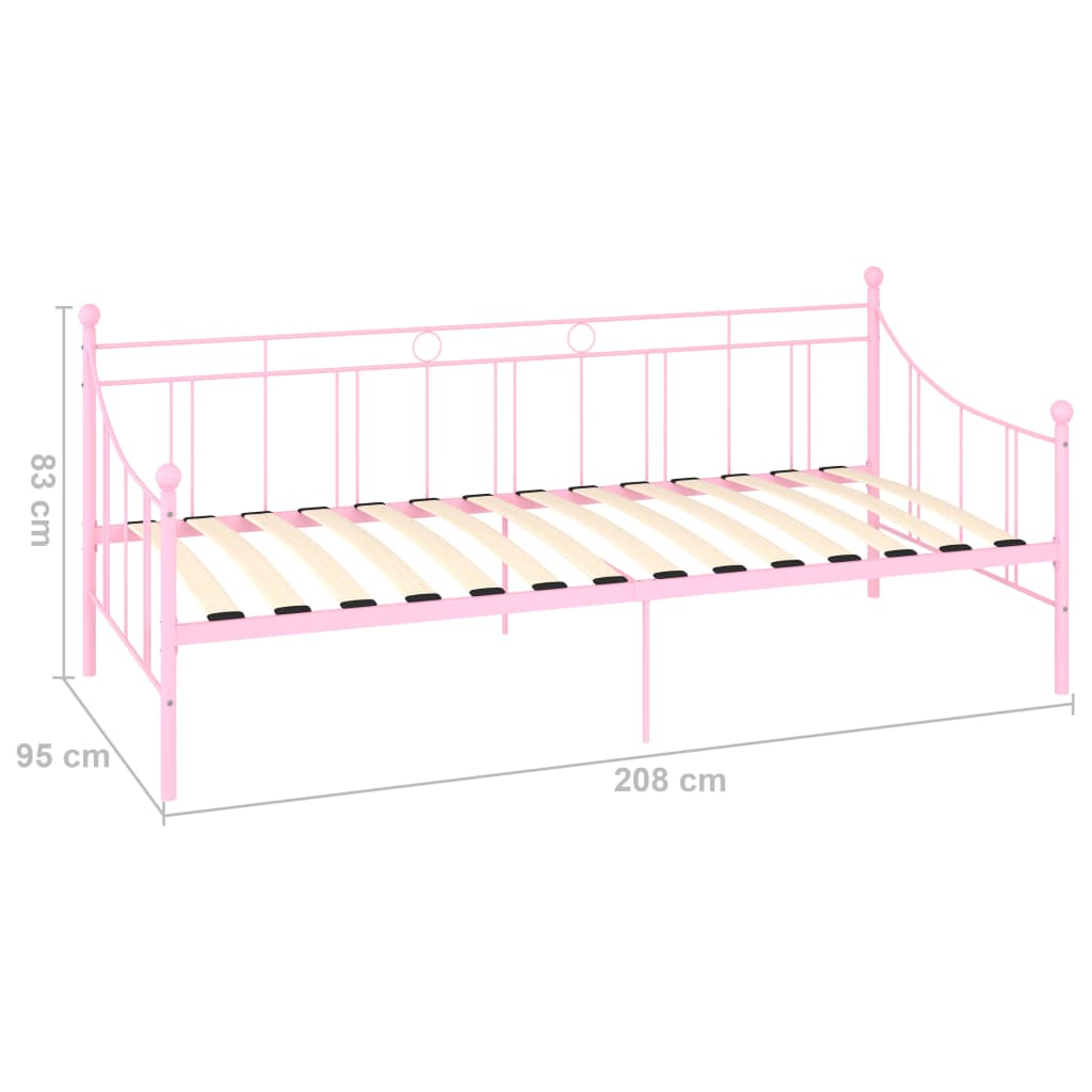 Telaio Divano Letto Rosa in Metallo 90x200 cm