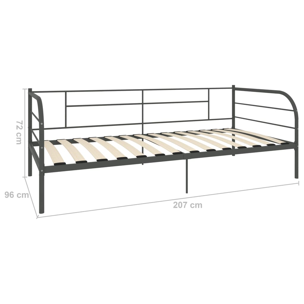 Telaio Divano Letto Grigio in Metallo 90x200 cm | homemem39