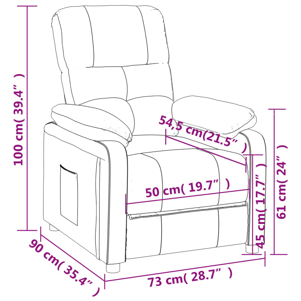 Poltrona Reclinabile in Tessuto Grigio Scuro - homemem39