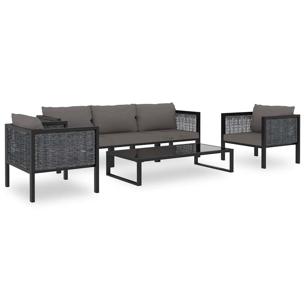 idaXL Divano Angolare Modulare Bracciolo Sinistro Polyrattan Antracite