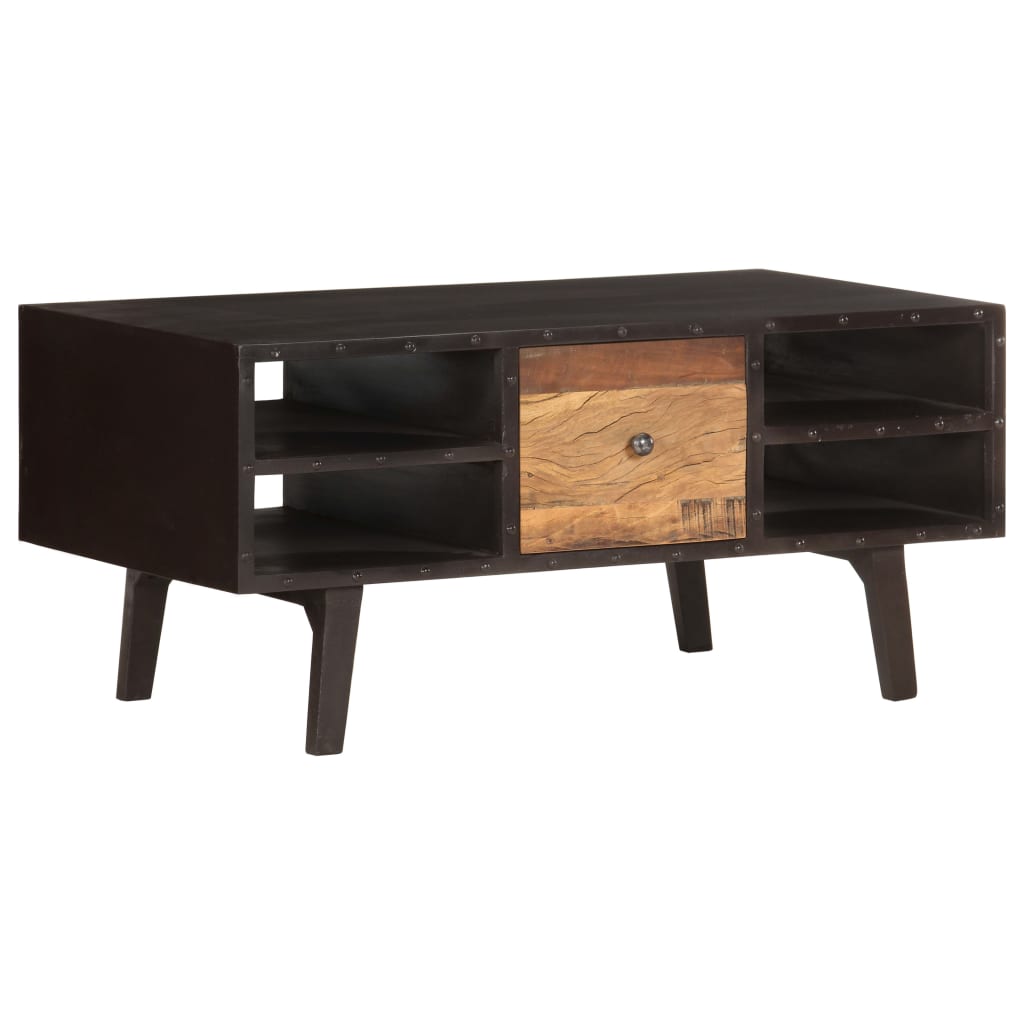 Tavolino da Salotto 100x50x45 cm in Legno Massello di Recupero