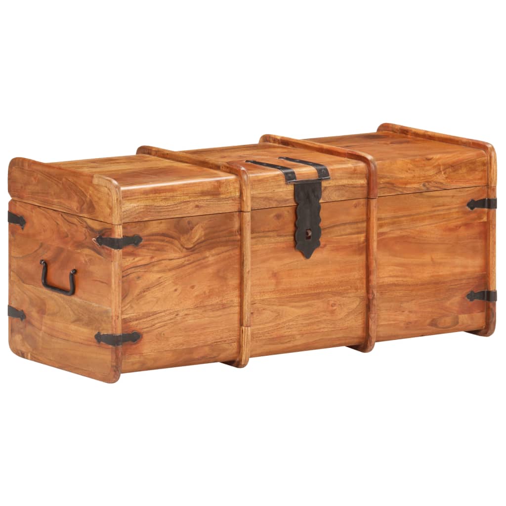 Baule 90x40x40 cm in Legno Massello di Acacia - homemem39