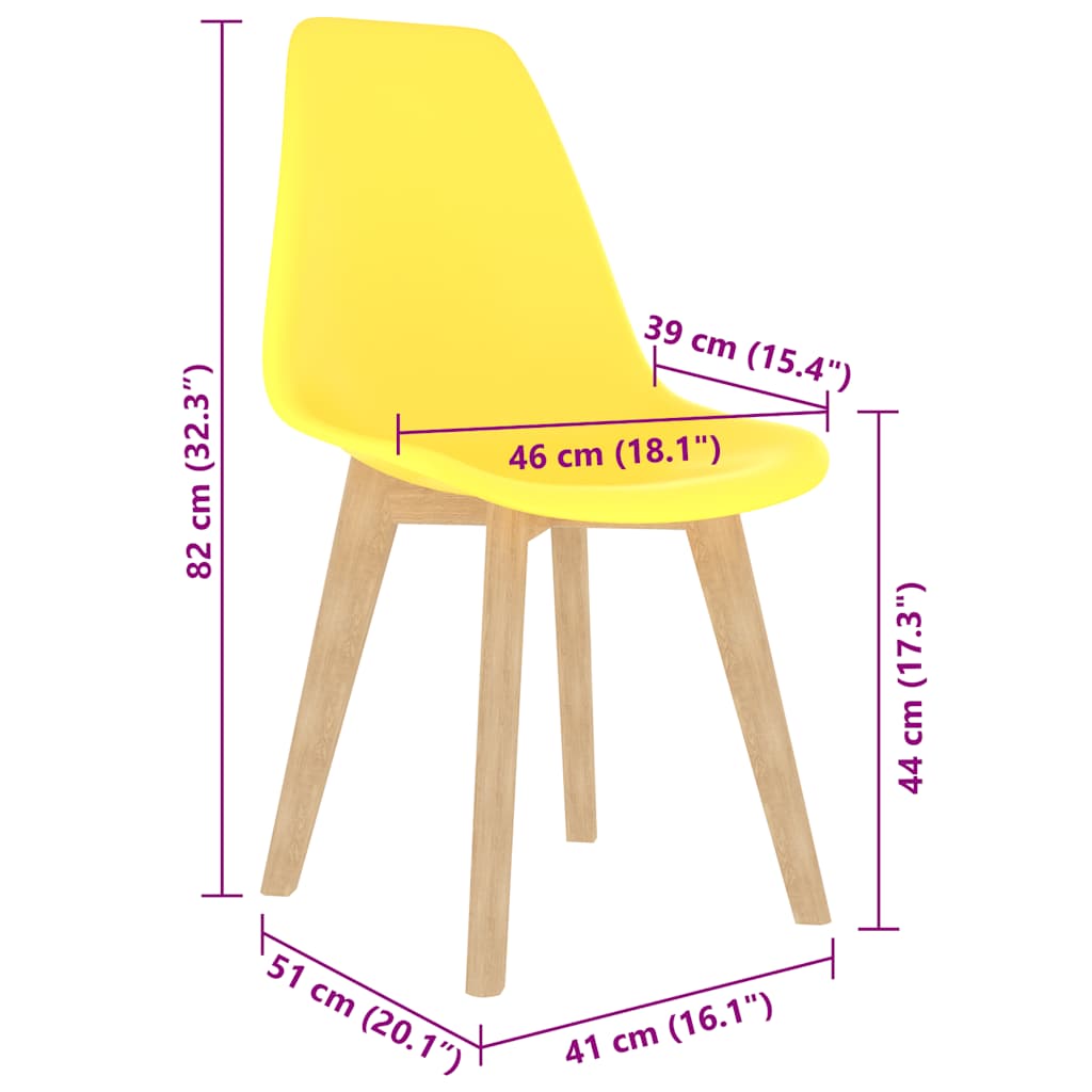 Sedie da Pranzo 6 pz Gialle in Plastica | homemem39