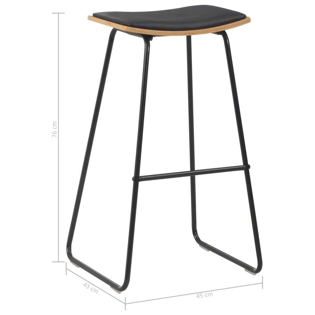 Sgabelli da Bar 6 pz Neri in Similpelle | homemem39