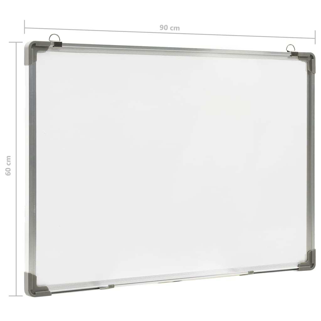 Lavagna Magnetica Bianca Cancellabile a Secco 90x60 cm Acciaio | homemem39