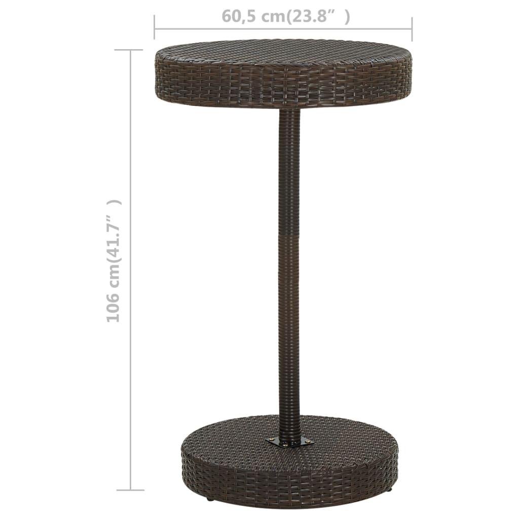 Tavolo da Giardino Marrone 60,5x106 cm in Polyrattan | homemem39