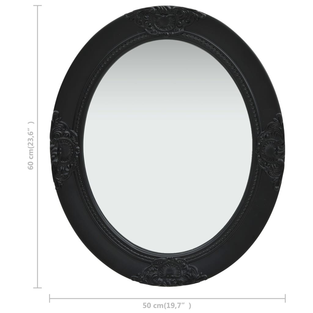 Specchio da Parete Stile Barocco 50x60 cm Nero | homemem39