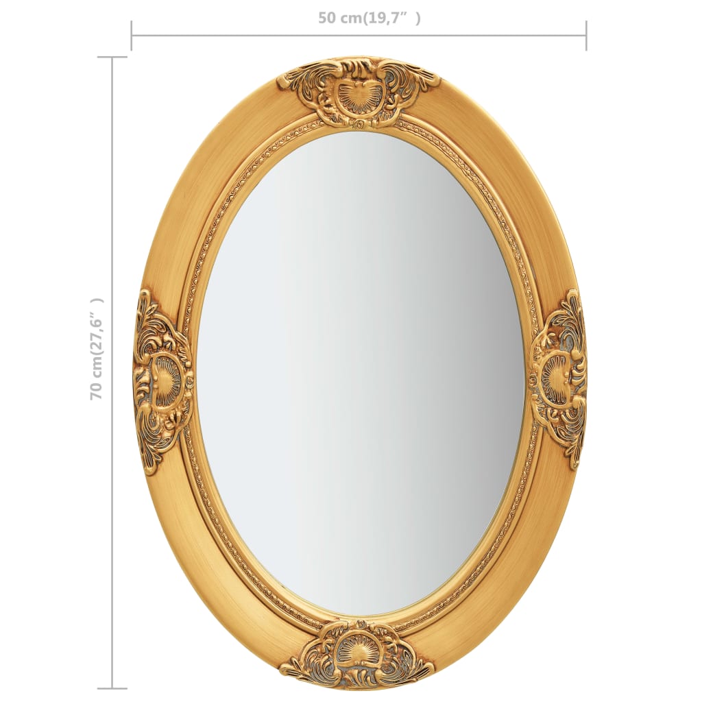 Specchio da Parete Stile Barocco 50x70 cm Oro | homemem39