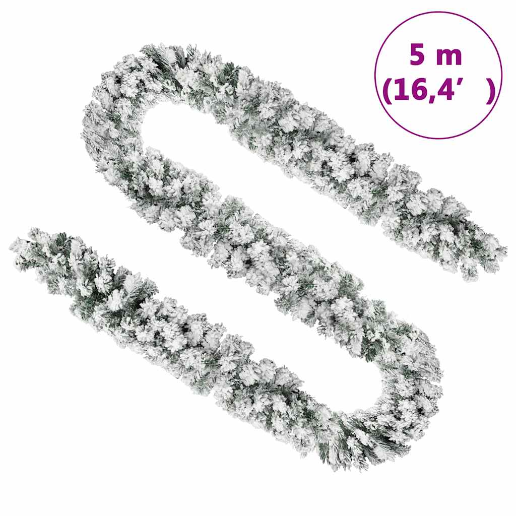 Ghirlanda Natalizia con Neve Verde 5 m in PVC | homemem39
