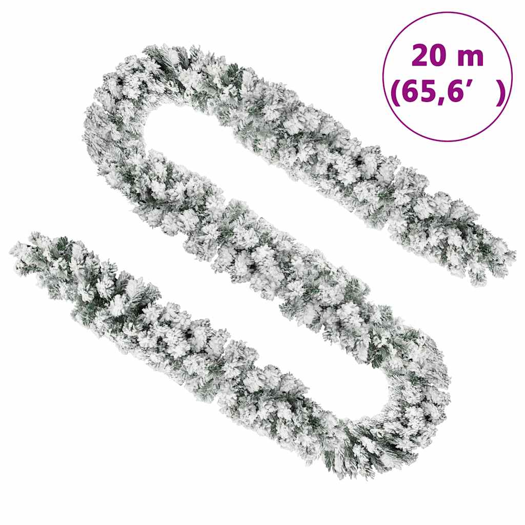 Ghirlanda Natalizia con Neve Verde 20 m in PVC | homemem39
