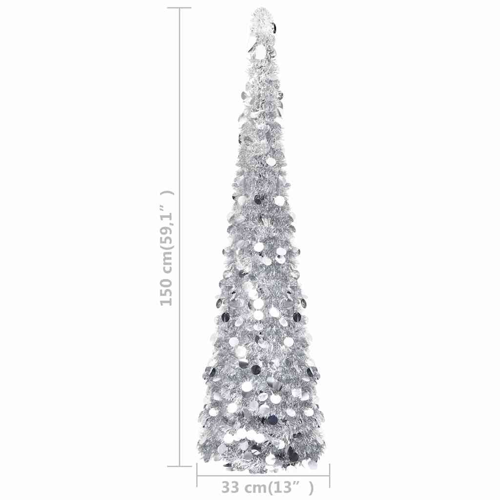 Albero di Natale Artificiale Apribile Argento 150 cm PET | homemem39