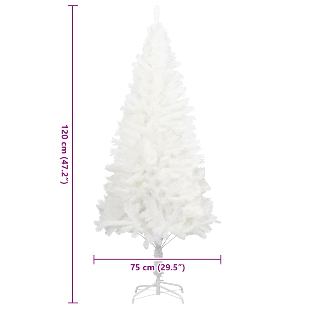 Albero di Natale Artificiale con Aghi Realistici Bianco 120 cm