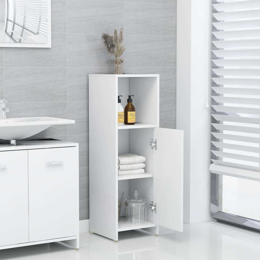 Armadio da Bagno Bianco in legno multistrato