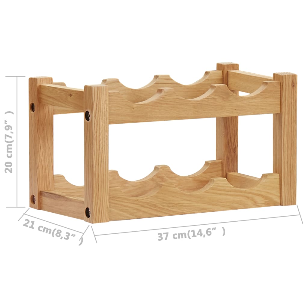 Cantinetta per 6 Bottiglie 37x21x21 cm Legno Massello di Rovere | homemem39
