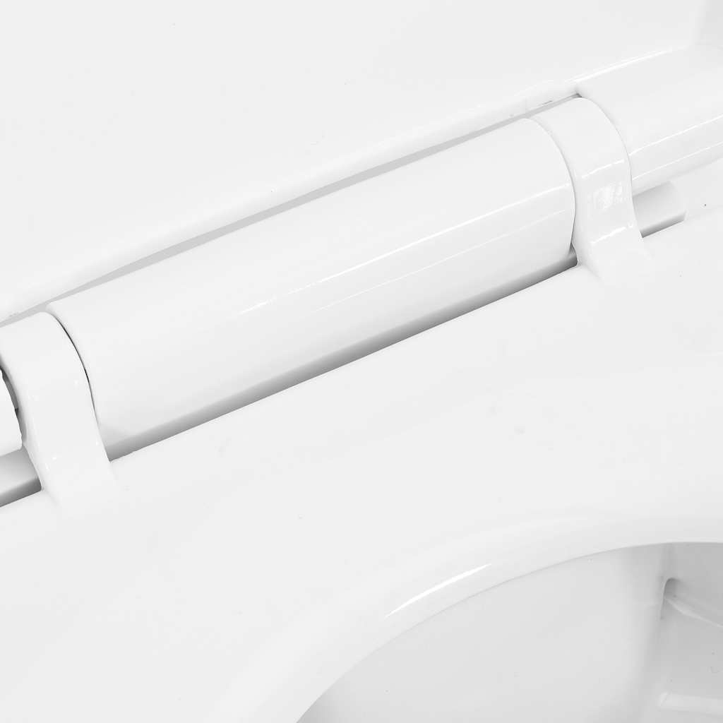 WC Senza Brida 7 cm Altezza Extra Chiusura Rallentata Ceramica Bianca | homemem39