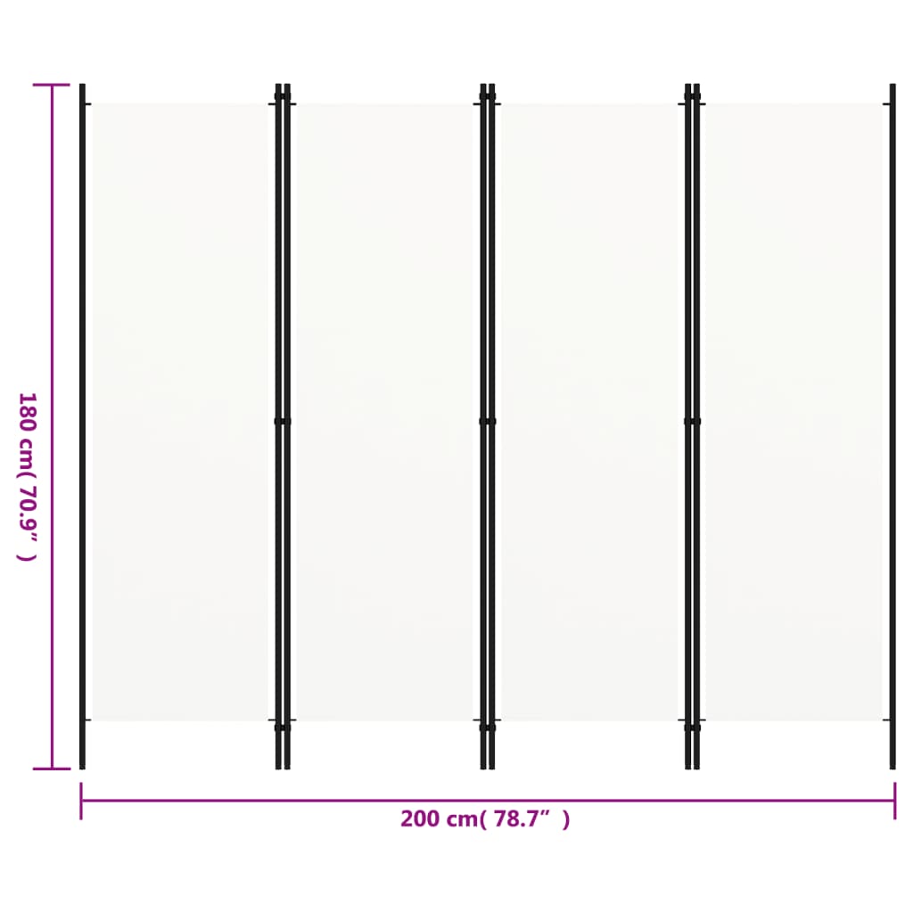 Paravento a 5 Pannelli Bianco 200x180 cm | homemem39