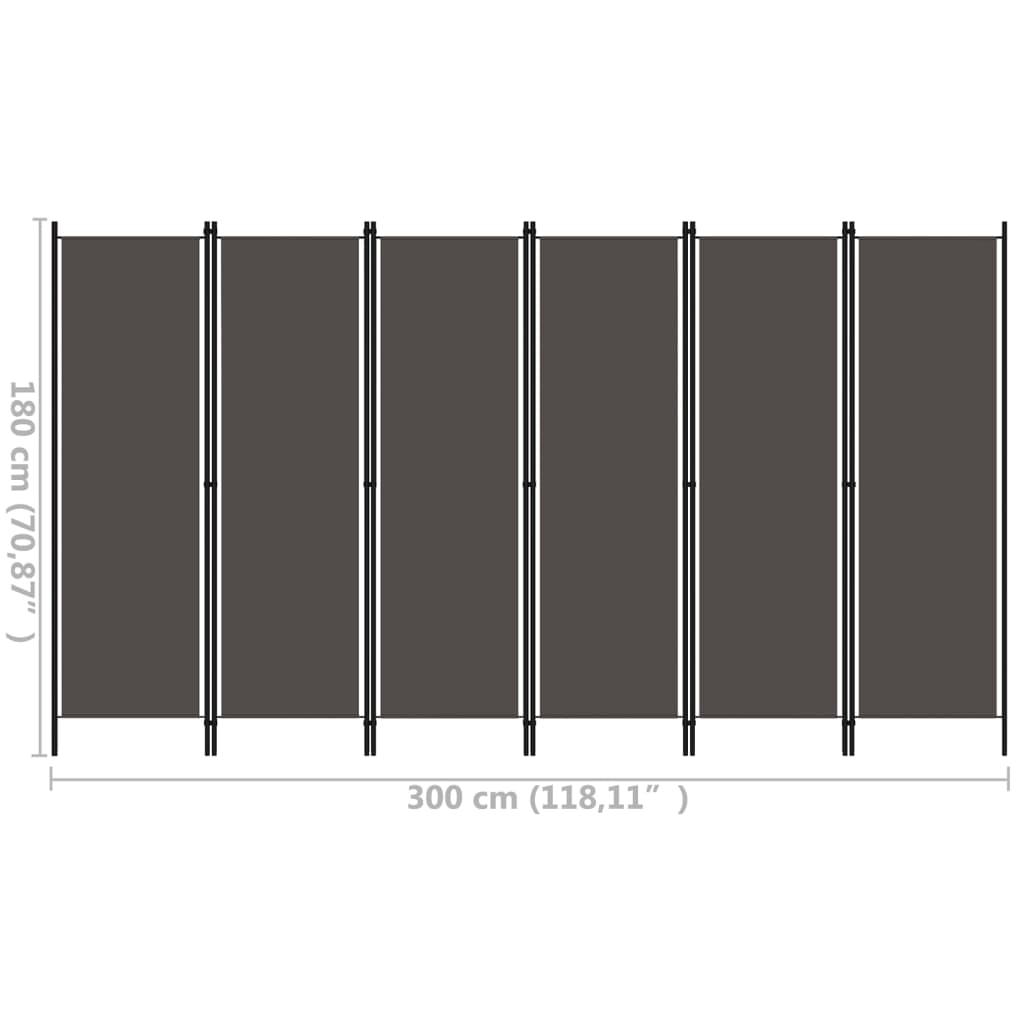 Paravento a 6 Pannelli Antracite 300x180 cm | homemem39