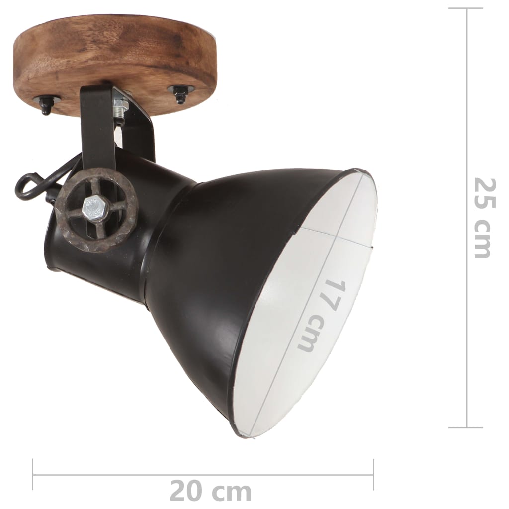 Lampade da Parete/Soffitto 2 pz Industriale Nere 20x25 cm E27 | homemem39