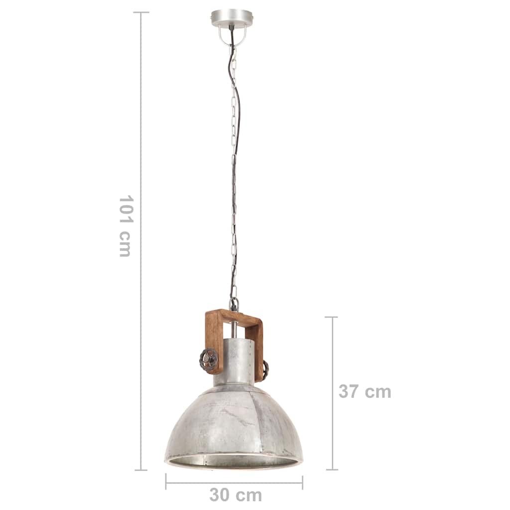 Lampada a Sospensione Industriale 25 W Argento Rotonda 30cm E27 | homemem39