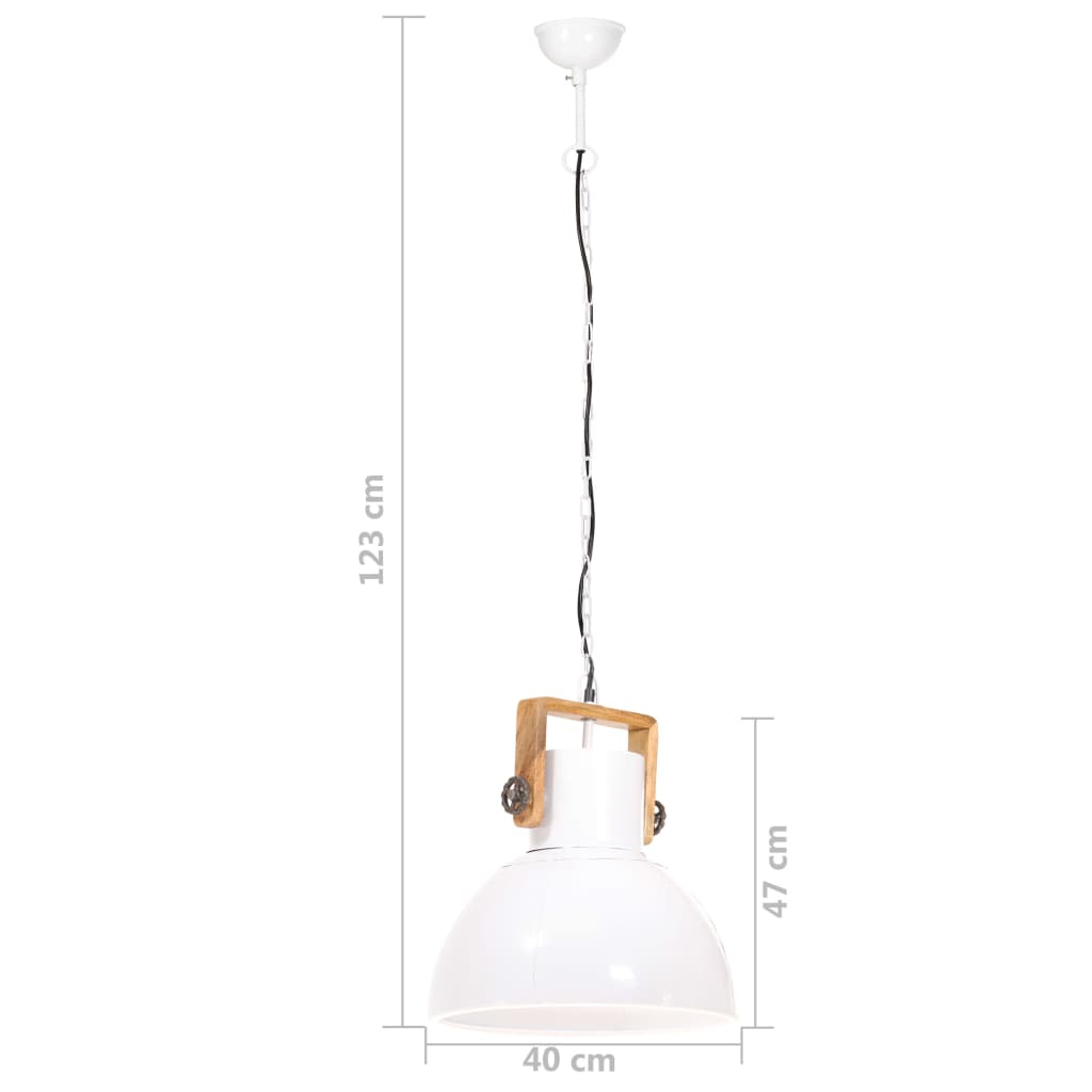 Lampada a Sospensione Industriale 25 W Bianca Rotonda 40 cm E27 | homemem39