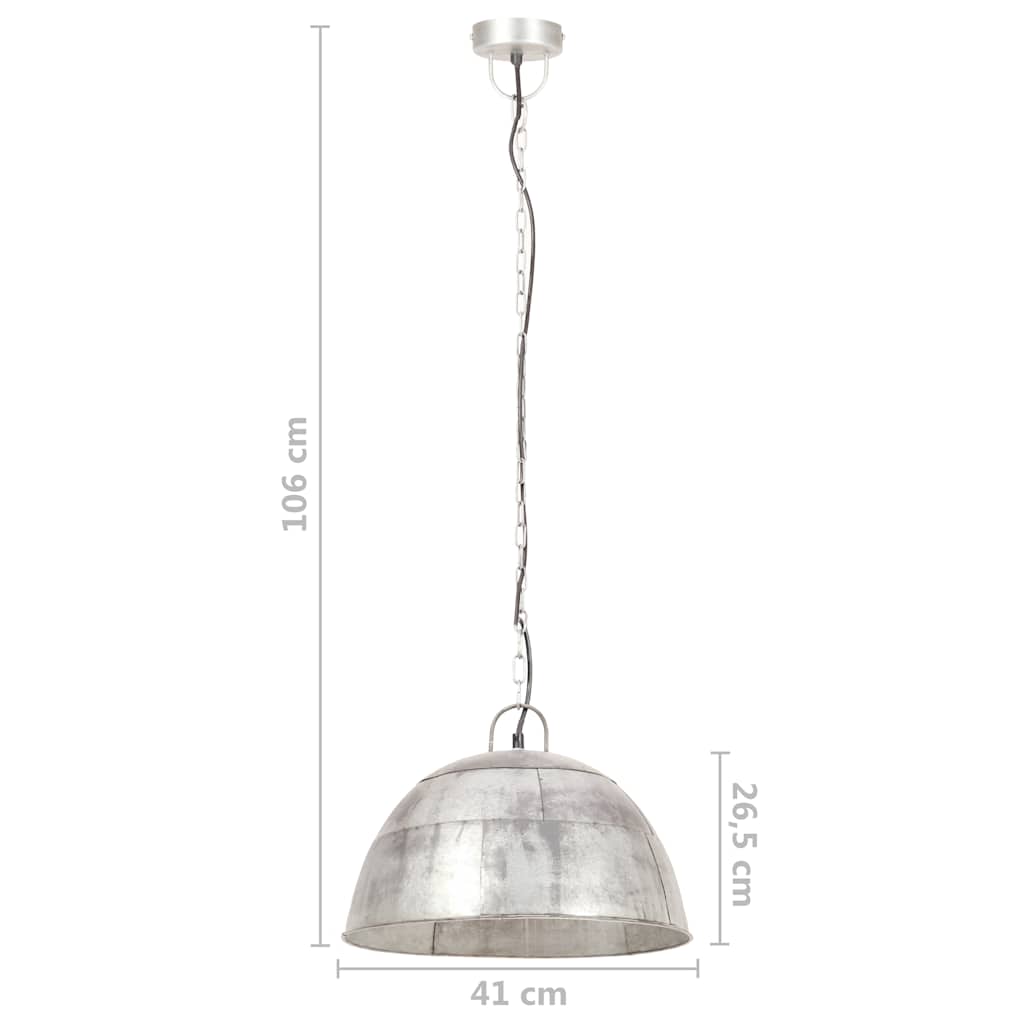 Lampada a Sospensione Vintage 25 W Argento Rotonda 41 cm E27 | homemem39