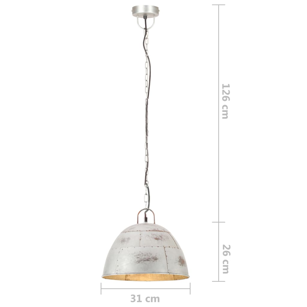 Lampada a Sospensione Vintage 25 W Argento Rotonda 31 cm E27 | homemem39