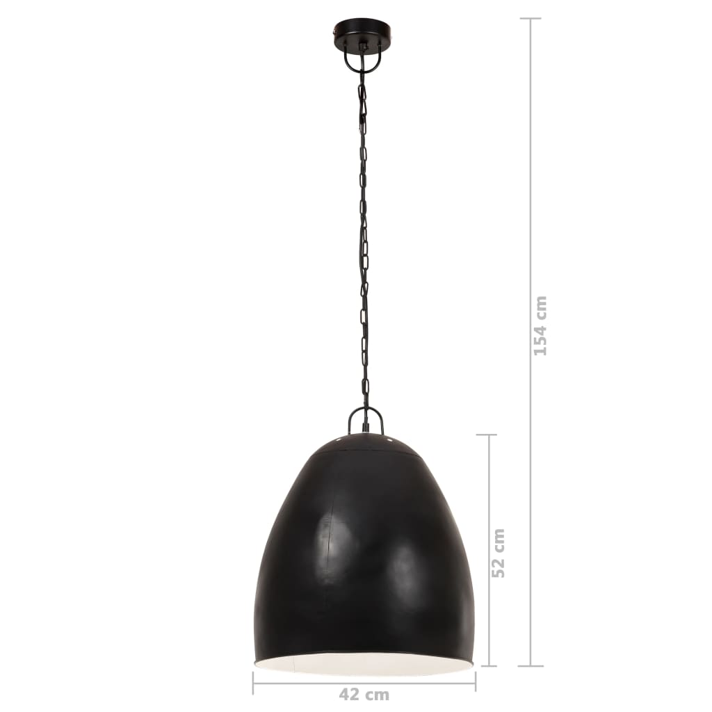 Lampada a Sospensione Industriale 25 W Nera Rotonda 42 cm E27 | homemem39
