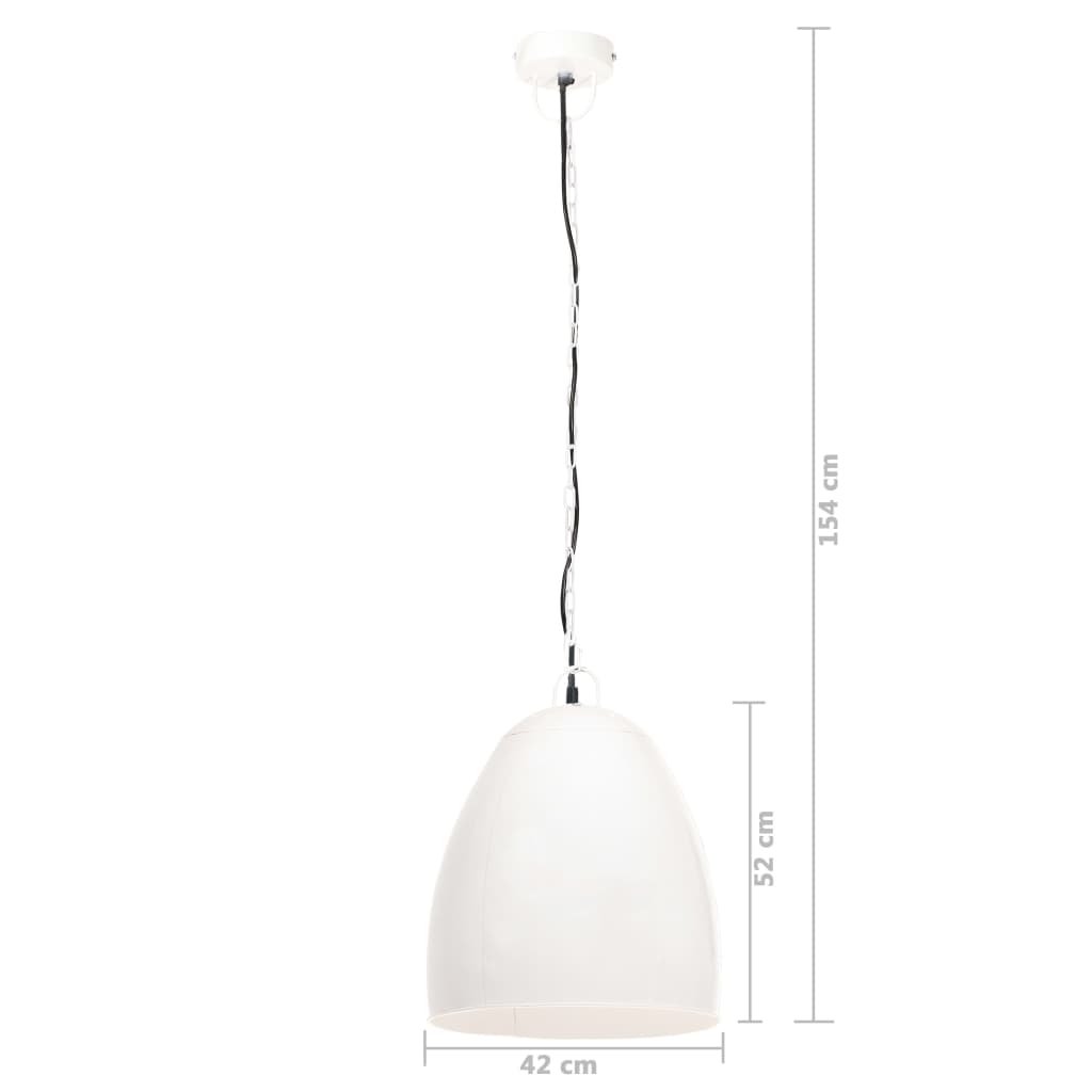 Lampada a Sospensione Industriale 25 W Bianca Rotonda 42 cm E27 | homemem39