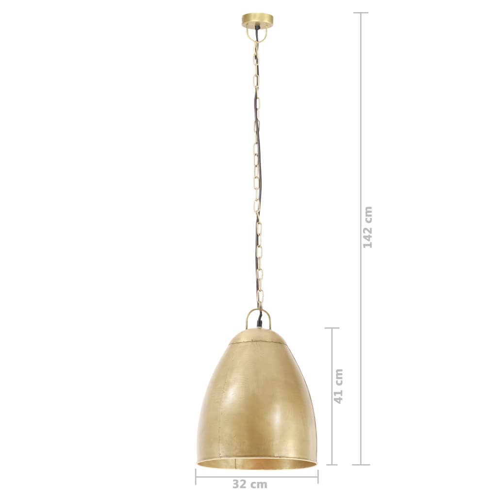 Lampada a Sospensione Industriale 25 W Ottone Rotonda 32 cm E27