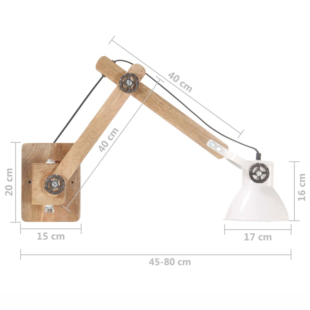 Lampada da Parete Stile Industriale Bianca Rotonda E27 | homemem39