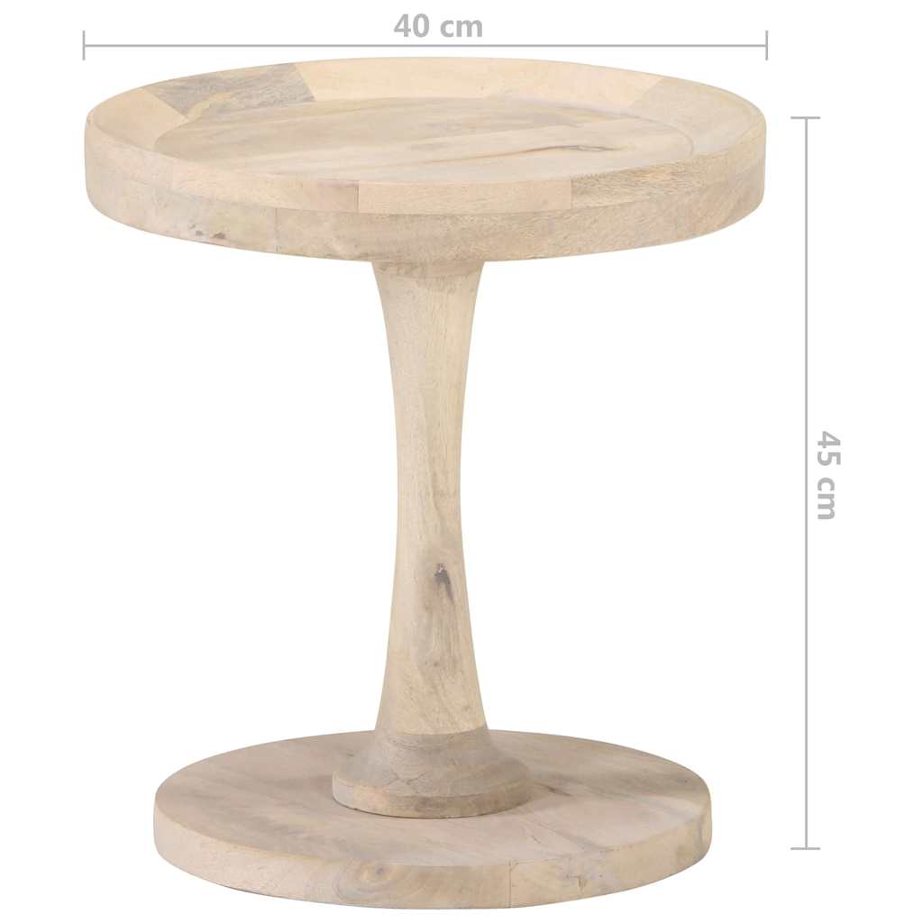Tavolino di Servizio Ø40x45 cm in Legno Massello di Mango