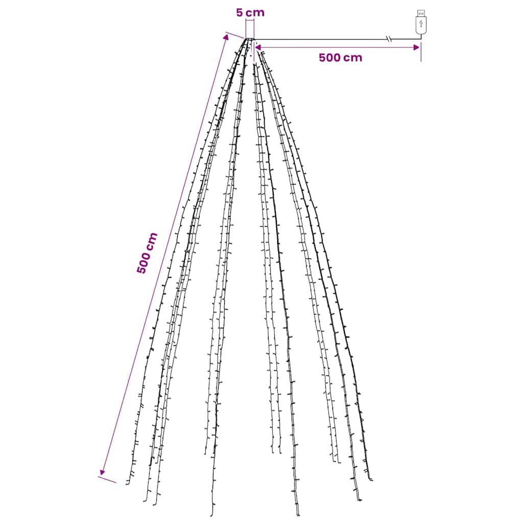 Rete di Luci per Albero di Natale con 500 LED 500 cm