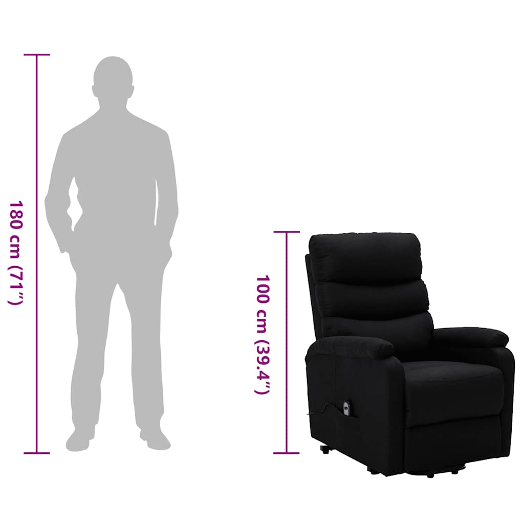Poltrona Alzapersona Nera in Tessuto