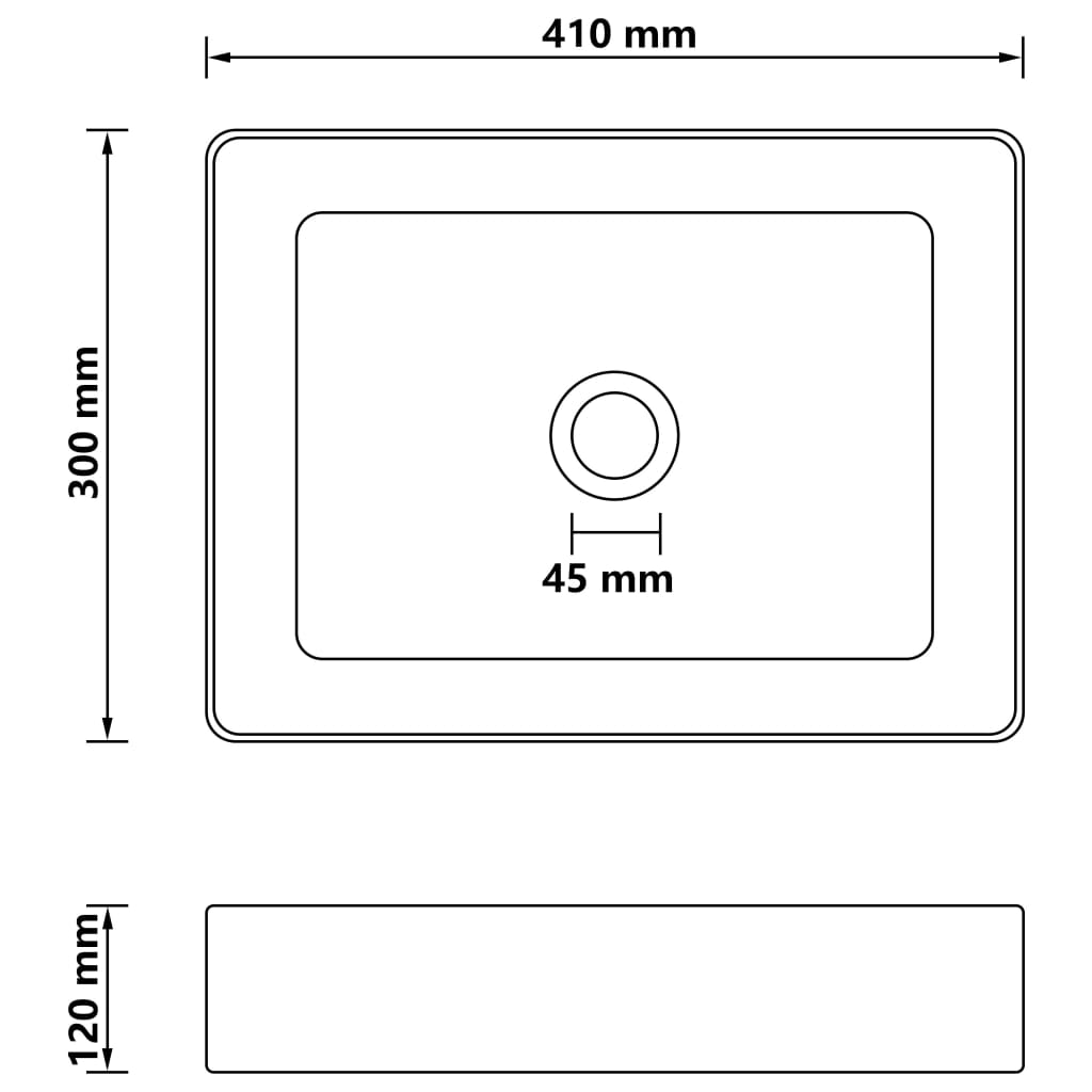 Lavandino Luxury Bianco Opaco 41x30x12 cm in Ceramica | homemem39
