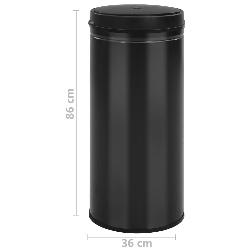 Pattumiera Automatica con Sensore 80 L Acciaio al Carbonio Nero | homemem39