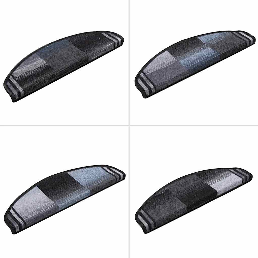 Tappetini Autoadesivi per Scale 15 pz Nero e Grigio 65x21x4 cm