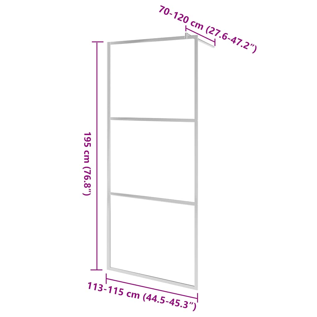 Parete per Doccia Walk-in in Vetro ESG Trasparente 115x195 cm | homemem39