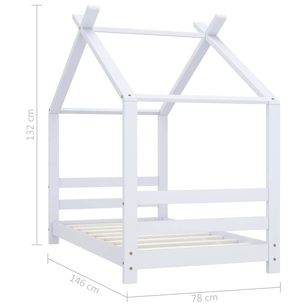 Giroletto per Bambini Bianco in Massello di Pino 70x140 cm | homemem39