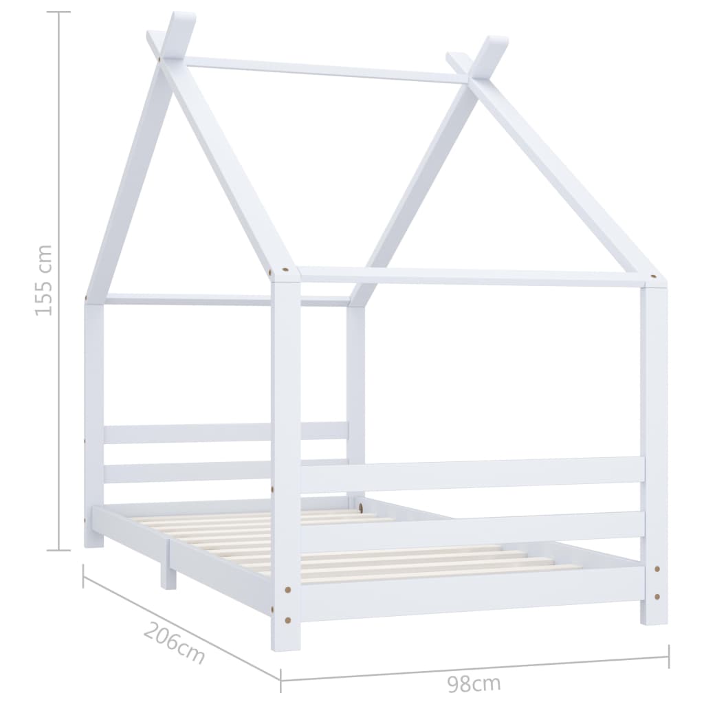 Giroletto per Bambini Bianco in Massello di Pino 90x200 cm | homemem39
