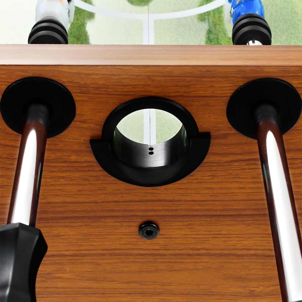 Tavolo Calcio Balilla Acciaio 140x74,5x87,5cm Marroncino e Nero | homemem39