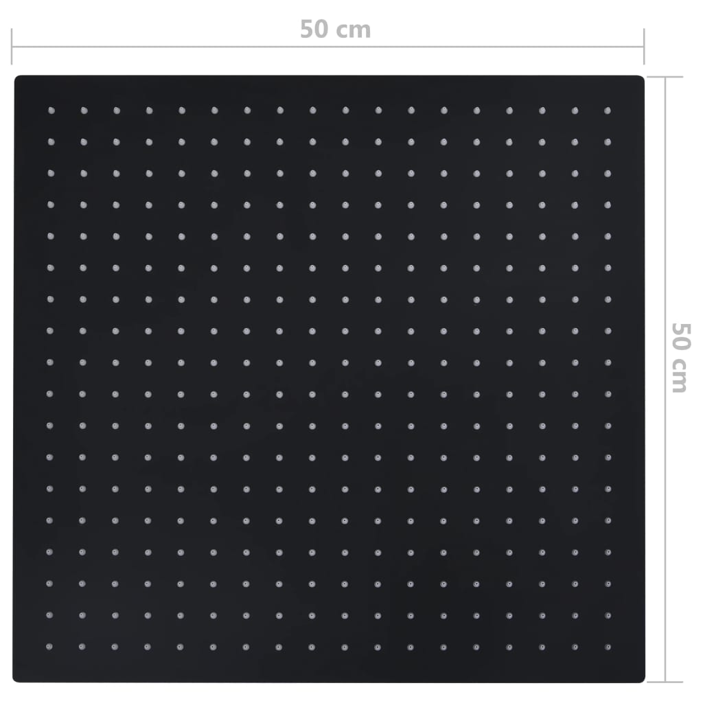 Testa Doccia a Pioggia in Acciaio Inox 50x50 cm Quadrata Nera - homemem39