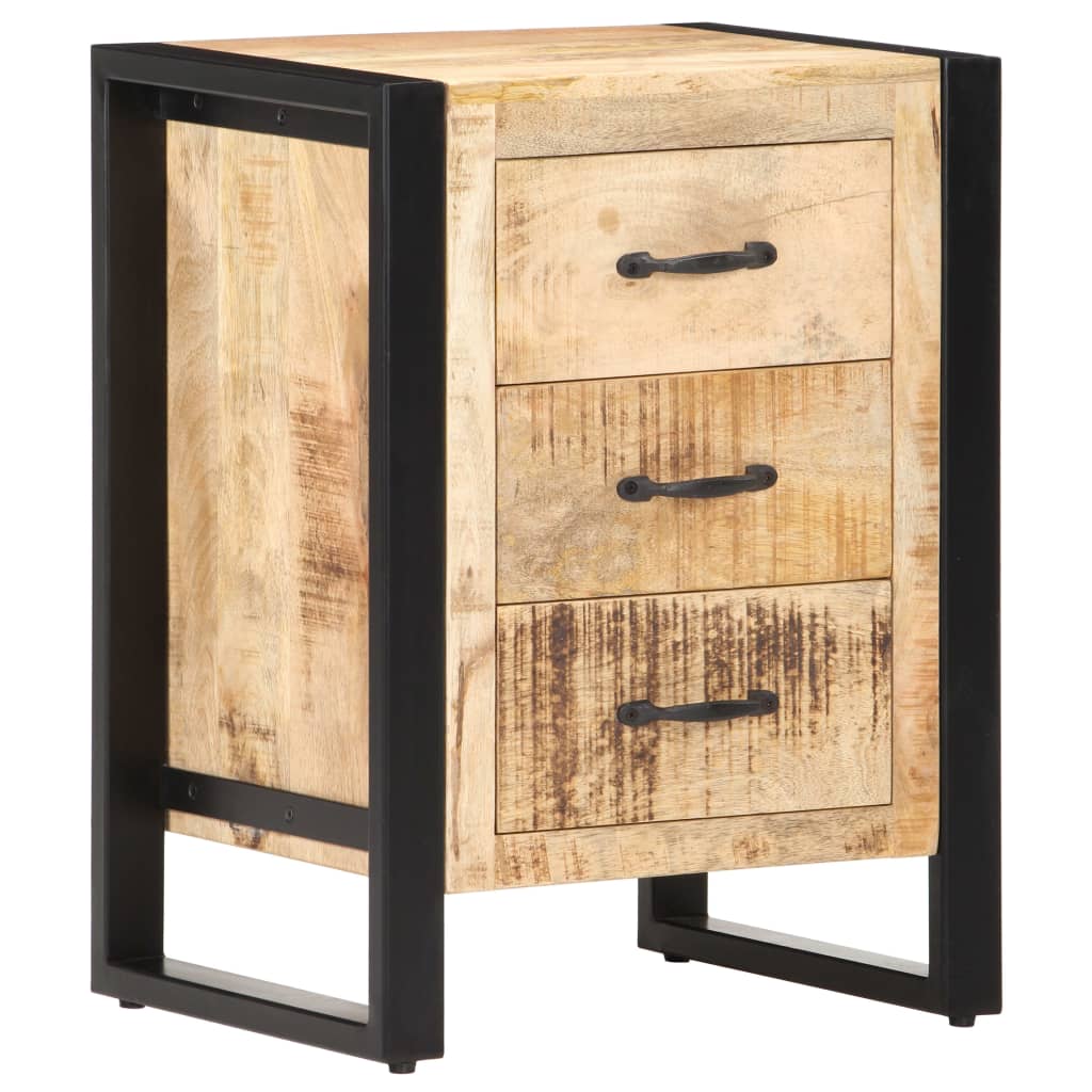 Comodino 40x35x55 cm in Legno Massello di Mango | homemem39